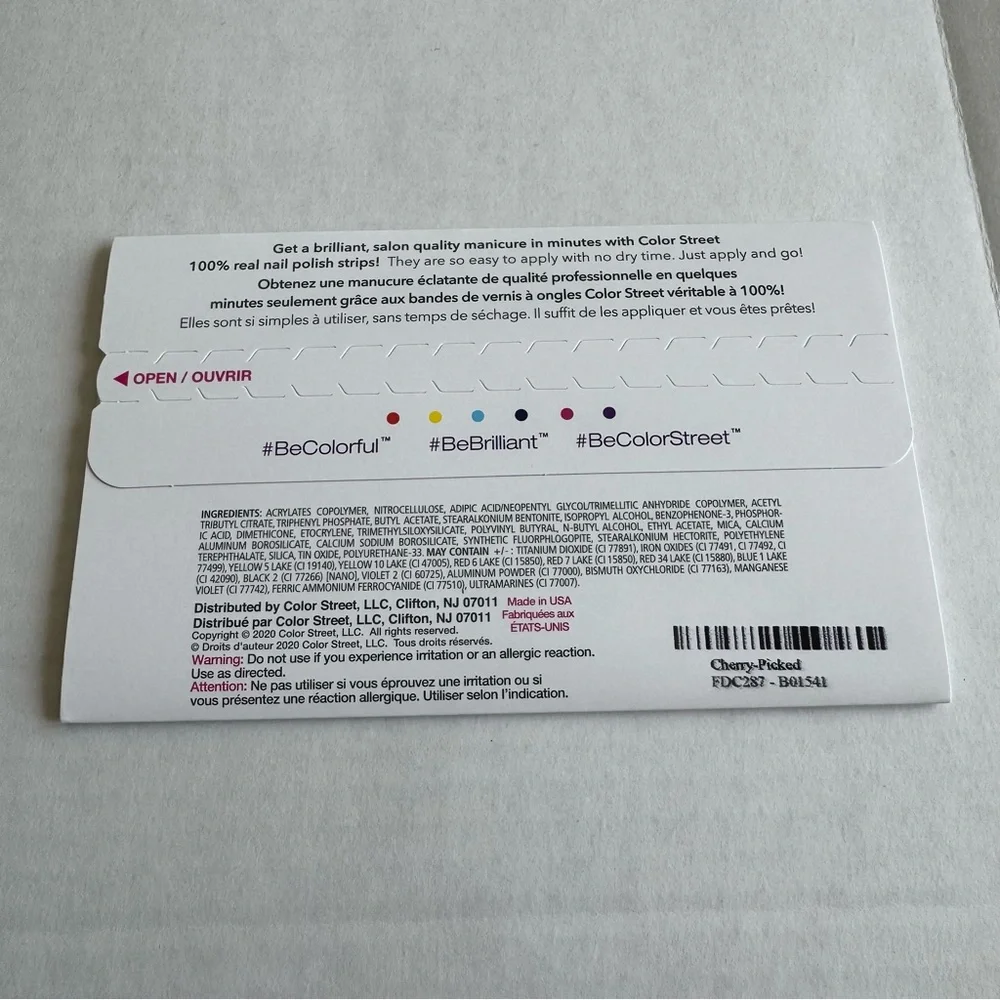 *Retired* Color Street: Cherry-Picked | White Red Gingham Spring Summer Girly - Picture 4 of 12